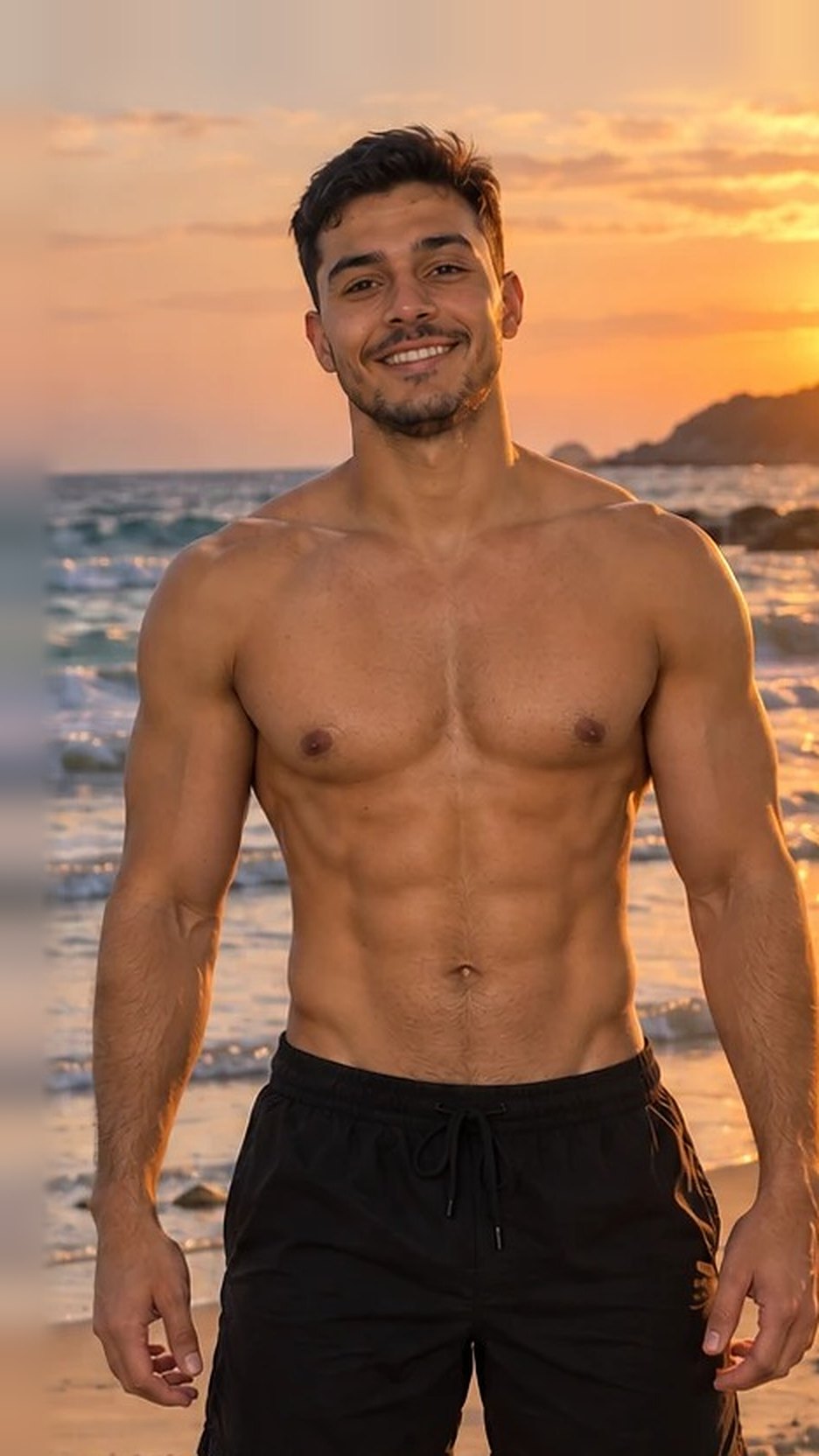 Com 12 meses: o mesmo shape, na praia